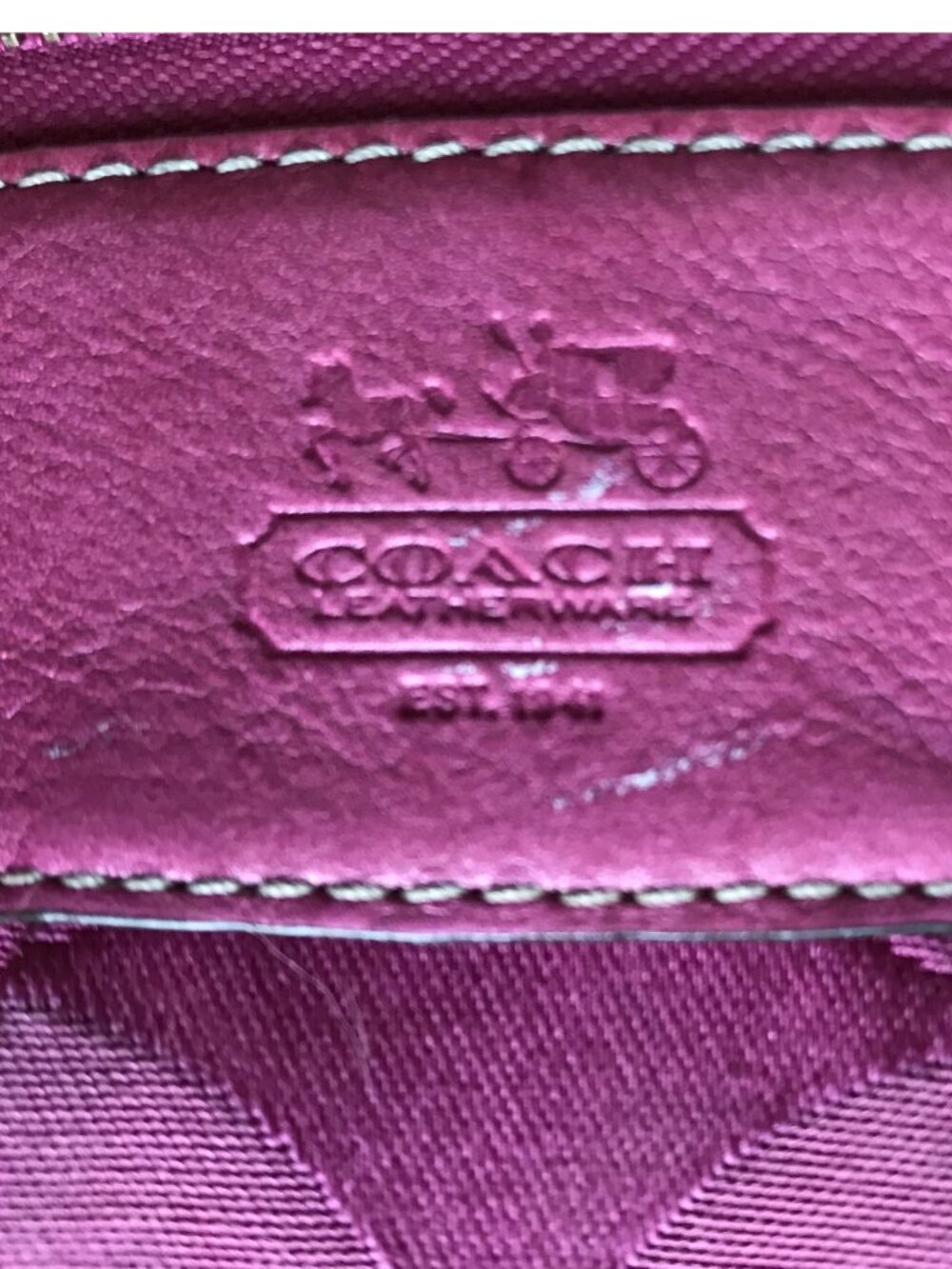 Vintage Coach Rehab Project Bag, Pink Madison Op Art Bag, signature "C" pattern - Picture 10 of 16